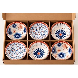 ceramic serving bowls set of 6 multicolour decorative katori for dining kitchen home amp daily use - microwave amp dishwasher safe stackable food grade tableware
