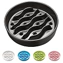 Ceramic Slow Feeder Dog Bowls for Medium and Large Dogs, 2.0 Cups Dog Slow Feeder for Fast Eater, 30oz, 8in, Black