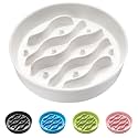 Ceramic Slow Feeder Dog Bowls for Medium and Large Dogs, 2.0 Cups Dog Slow Feeder for Fast Eater, 30oz, 8in, White