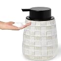 Ceramic Soap Dispenser, Lotion Dispenser with Pump 12oz (White Foam Pump)