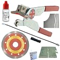 Ceramic Tile Cutter – Kit - Cut Curves, Notches, Corners and Plunge Cut Square Outlets with 4 1/2” Diamond Blade For Grinder, Round Wire Carbide Hacksaw Blade Cuts Any Direction In Ceramic Wall Tiles