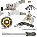 Ceramic Tile Cutting Tools Kit - 4 Porcelain Drill Bits, Hole Saw for Pipes, Saw Blade for Notching, Grinder for Cutting Out Sockets, File for Trimming Edges, Grout Rake for Cleaning