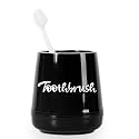 Ceramic Toothbrush, Brushing Holder Easy to Clean (Black)