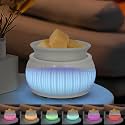 Ceramic Wax Melt Warmer 3-in-1 Electric 7 Colors LED Burner Scented Candle