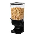 Cereal Dispenser Countertop, 5.5L Large Cereal Containers Storage Food Container, Airtight Pet Dry Food Dispenser for Pantry, Rice, Grains, Candy, Coffee Beans, Snack, Nut (Black)