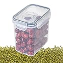 Cereal Storage Container - Airtight Organizer Dry Food Storage Canisters with Lid - Transparent Airtight Food Containers for Sugar, Grains, Snacks, Rice, Nuts, Biscuits