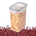 Cereal Storage Container, Clear Dry Food Airtight Organizer Canisters with Lid, Kitchen Storage and Organization for Biscuits, Nuts, Rice, Flour, Beans, Snacks, Grains