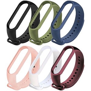 cerlink mi band 5 straps mi band 6 amazfit band 5 strap for xiaomi mi band 56 replacement smartwatch wristband sports fitness band straps strechable silicone straps pack of-6