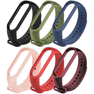 cerlink mi band 5 straps mi band 6 amazfit band 5 strap for xiaomi mi band 56 replacement smartwatch wristband sports fitness band straps strechable silicone straps pack of-6