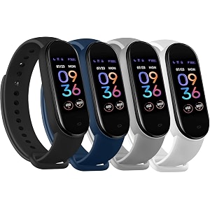 cerlink mi band 5 straps mi band 6 amazfit band 5 strap for xiaomi mi band 56 replacement smartwatch wristband sports fitness band straps strechable silicone straps pack of-6