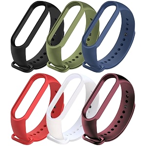 cerlink mi band 5 straps mi band 6 amazfit band 5 strap for xiaomi mi band 56 replacement smartwatch wristband sports fitness band straps strechable silicone straps pack of-6