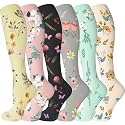 cerpite Compression Socks for Women &amp; Men 6 Pairs Knee High Compression Socks 20-30 mmhg Best for Running,Nurse,Travel