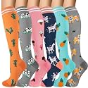 cerpite Compression Socks for Women &amp; Men 6 Pairs Knee High Compression Socks 20-30 mmhg Best for Running,Nurse,Travel
