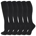 cerpite Compression Socks for Women &amp; Men 6 Pairs Knee High Compression Socks 20-30 mmhg Best for Running,Nurse,Travel