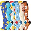 cerpite Compression Socks for Women &amp; Men 6 Pairs Knee High Compression Socks 20-30 mmhg Best for Running,Nurse,Travel