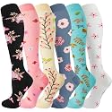 cerpite Compression Socks for Women &amp; Men 6 Pairs Knee High Compression Socks 20-30 mmhg Best for Running,Nurse,Travel