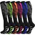 cerpite Compression Socks for Women &amp; Men 6 Pairs Knee High Compression Socks 20-30 mmhg Best for Running,Nurse,Travel