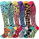 cerpite Compression Socks for Women &amp; Men 6 Pairs Knee High Compression Socks 20-30 mmhg Best for Running,Nurse,Travel
