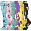 cerpite Compression Socks for Women &amp; Men 6 Pairs Knee High Compression Socks 20-30 mmhg Best for Running,Nurse,Travel