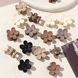 cerrito 6 pcs small flower hair claw clips for women and girls  matte non-slip strong hold mini accessories for thick thin curly fine hair cute daisy jaw clamps durable easy-to-use multicolor
