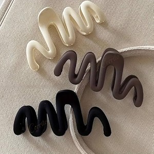 cerrito hair claw clips for women 3 pcs big large matte strong hold grip for thick thin curly hair neutral aesthetic accessories for casual wear office and workwear-friendly styling multicolor