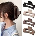 Cerrito Hair Claw Clips for Women Girls – 3 Pcs Large Strong Hold Clamps for Thick Thin Hair, Matte Nonslip Jaw Clips, Neutral Butterfly Claw, Styling, Hair Accessories, Ponytail Holder, Multicolor