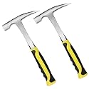 CertBuy 2 Pack Rock Pick Hammer With Non-Skid Handle, 12.8 Inch All Steel Geologist Hammer, Drop Forged Masonry Hammers, Geologist Hammers with Pointed Tip for Mining