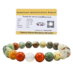 certified african bloodstone bracelet for women men with healing crystal