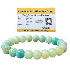 certified amazonite bracelet for women men with healing crystal