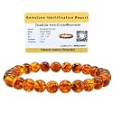 Certified Amber Bracelet For Women Men with Healing Crystal
