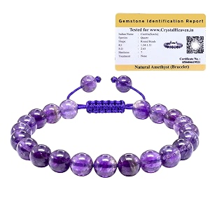 certified amethyst bracelet for women men with healing crystal