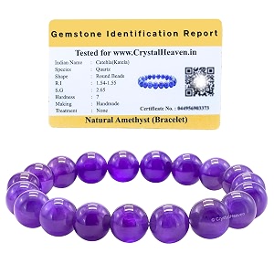 certified amethyst bracelet for women men with healing crystal