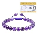 Certified Amethyst Bracelet for Women Men with Healing Crystal