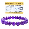 Certified Amethyst Bracelet for Women Men with Healing Crystal