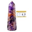 Certified Amethyst Chevron Crystal Tower Obelisk Point