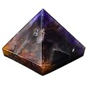Certified Amethyst Chevron Pyramid - 1.5" Inch Crystal Pyramid for Positive Energy, Vastu, Reiki, Feng Shui and Chakra Healing Energy Balancing