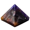 Certified Amethyst Chevron Pyramid - 2" Inch Crystal Pyramid for Positive Energy, Vastu, Reiki, Feng Shui and Chakra Healing Energy Balancing