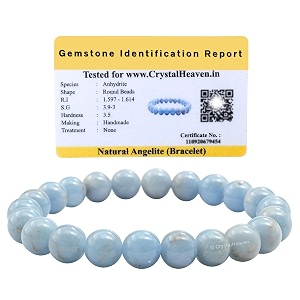 certified angelite bracelet for women men with healing crystal and reiki stone - beautiful gemstone beaded bracelet for balance harmony amp positive energy