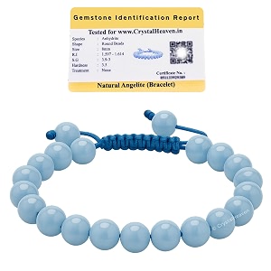 certified angelite bracelet for women men with healing crystal and reiki stone - beautiful gemstone adjustable beaded bracelet for balance harmony amp positive energy