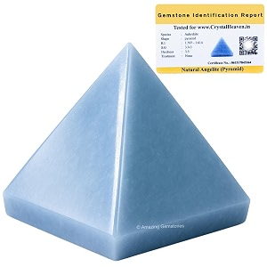 certified angelite pyramid - 234 inch crystal pyramid for positive energy vastu reiki feng shui and chakra healing energy balancing