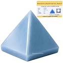 Certified Angelite Pyramid - 2" Inch Crystal Pyramid for Positive Energy, Vastu, Reiki, Feng Shui and Chakra Healing Energy Balancing
