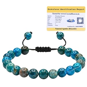 certified apatite bracelet for women men with healing crystal and reiki stone - beautiful gemstone adjustable beaded bracelet for balance harmony amp positive energy