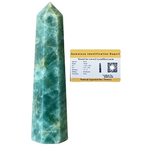 Certified Aquamarine Crystal Tower Obelisk Point For