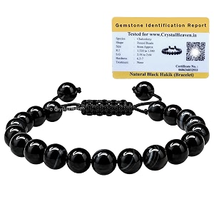 certified black hakik bracelet for women men with healing crystal