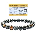 Certified Black Hakik Bracelet for Women Men with Healing Crystal