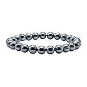 Certified Black Pearl Bracelet for Women Men with Healing Crystal and Reiki Stone - Beautiful Gemstone Beaded Bracelet for Balance, Harmony &amp; Positive Energy