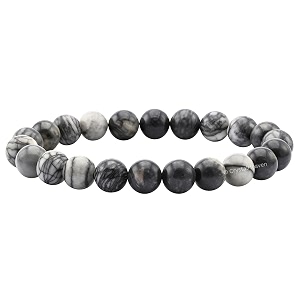 certified black picasso jasper bracelet for women men with healing crystal
