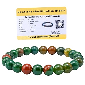 certified bloodstone bracelet for women men with healing crystal