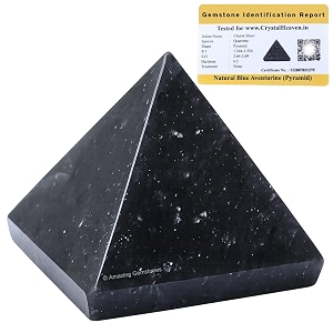 certified blue aventurine pyramid - 1534 inch crystal pyramid for positive energy vastu reiki feng shui and chakra healing energy balancing