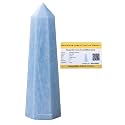 Certified Blue Calcite Crystal Tower Obelisk Point